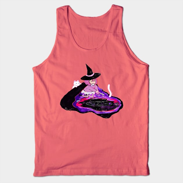 Cat Witch Tank Top by kurilord